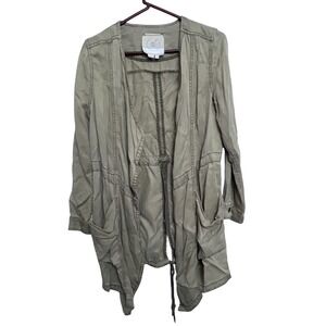 Anthropologie HEI HEI Lightweight Utility Jacket‎ Khaki Duster Cardigan Women XS